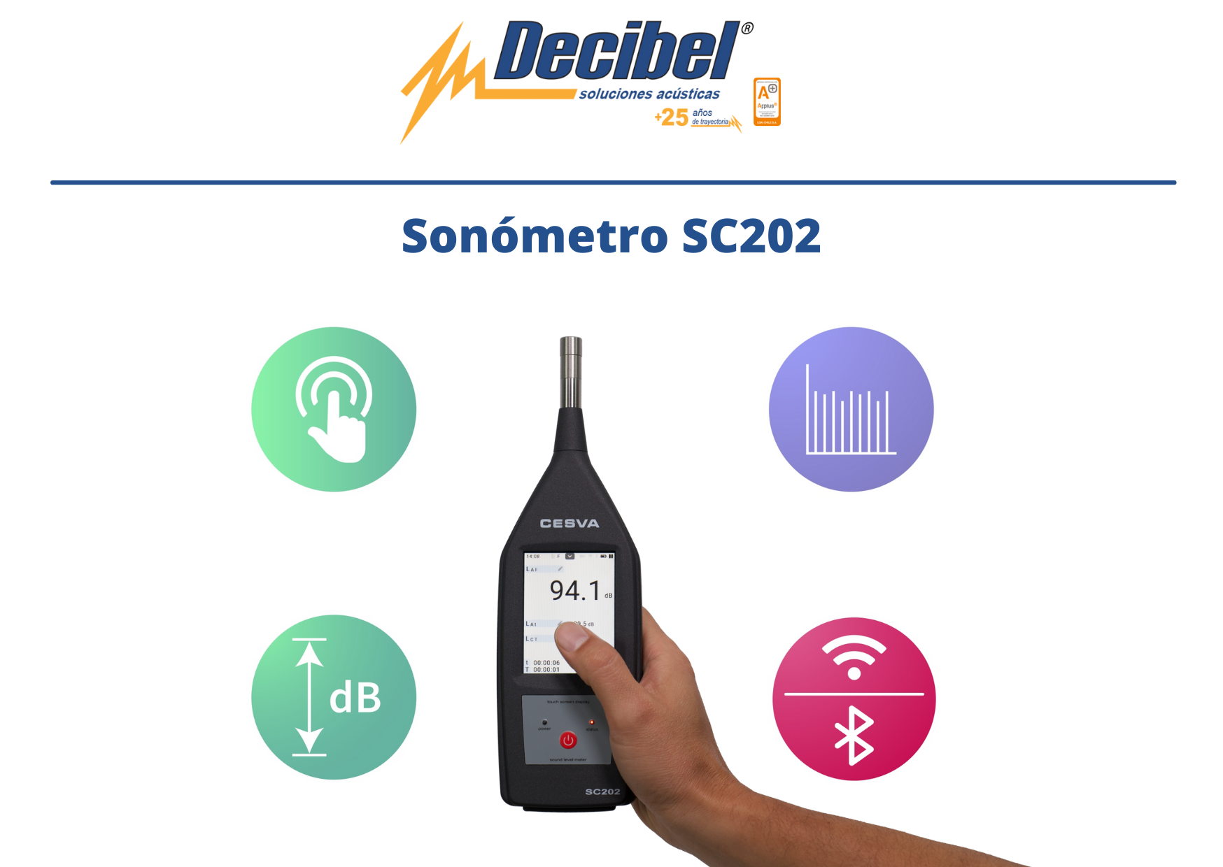 En Decibel tenemos el Sonómetro SC202